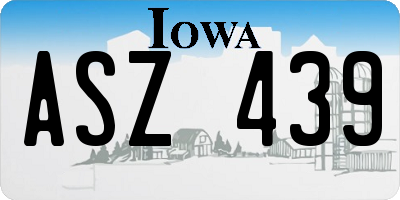 IA license plate ASZ439