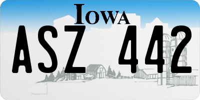 IA license plate ASZ442