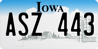 IA license plate ASZ443