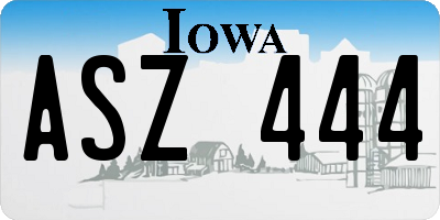 IA license plate ASZ444