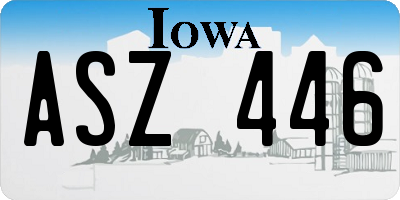 IA license plate ASZ446