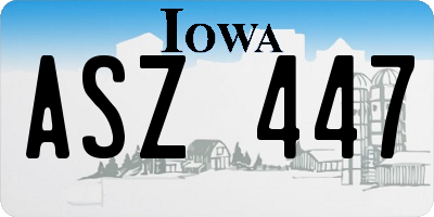 IA license plate ASZ447