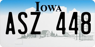 IA license plate ASZ448