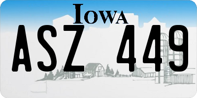 IA license plate ASZ449