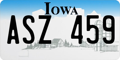 IA license plate ASZ459