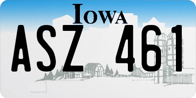 IA license plate ASZ461