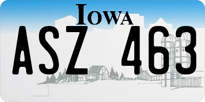 IA license plate ASZ463