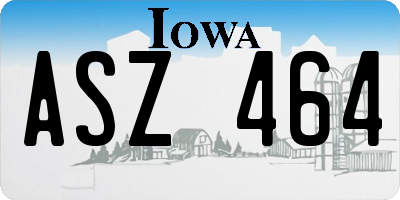 IA license plate ASZ464