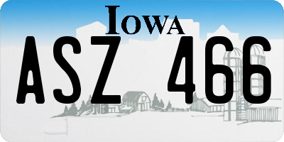 IA license plate ASZ466