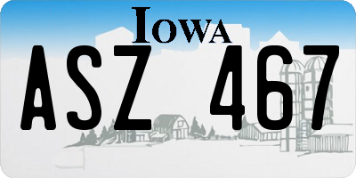 IA license plate ASZ467