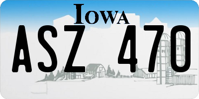 IA license plate ASZ470