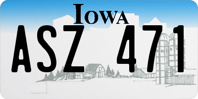 IA license plate ASZ471
