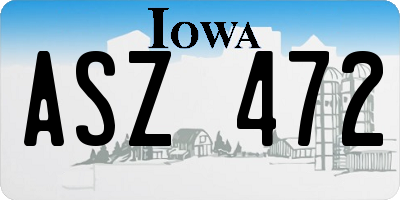 IA license plate ASZ472