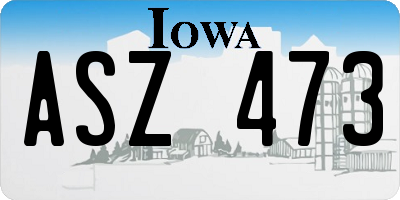 IA license plate ASZ473