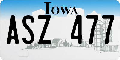 IA license plate ASZ477