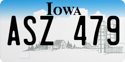 IA license plate ASZ479