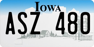 IA license plate ASZ480