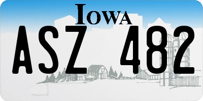 IA license plate ASZ482