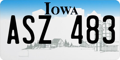 IA license plate ASZ483