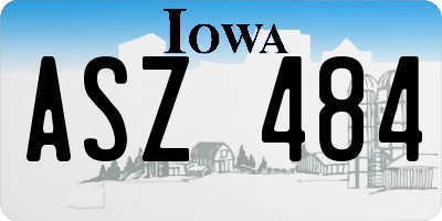 IA license plate ASZ484
