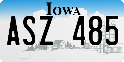IA license plate ASZ485