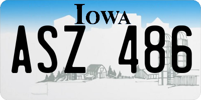 IA license plate ASZ486
