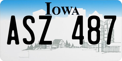 IA license plate ASZ487