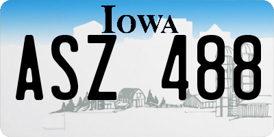 IA license plate ASZ488
