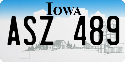 IA license plate ASZ489