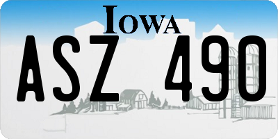 IA license plate ASZ490