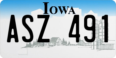 IA license plate ASZ491