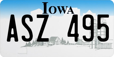 IA license plate ASZ495