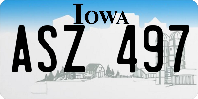 IA license plate ASZ497