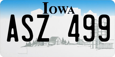 IA license plate ASZ499