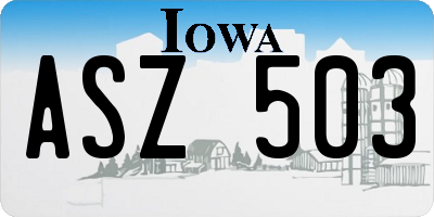 IA license plate ASZ503