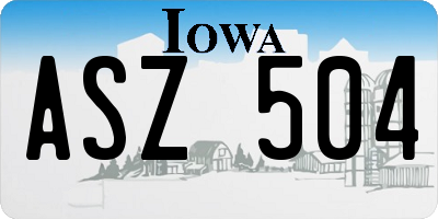 IA license plate ASZ504