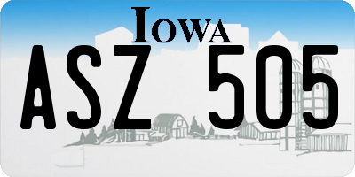 IA license plate ASZ505