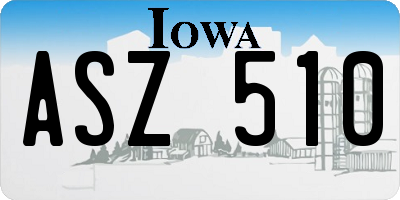 IA license plate ASZ510