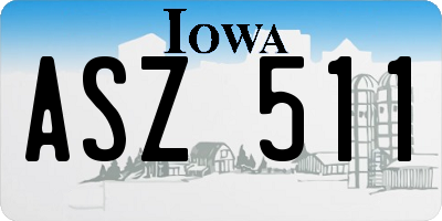 IA license plate ASZ511