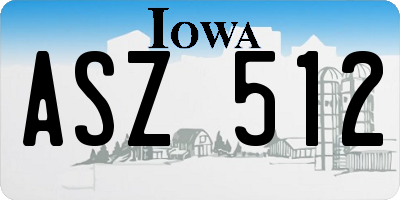IA license plate ASZ512