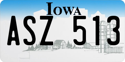 IA license plate ASZ513