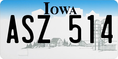 IA license plate ASZ514