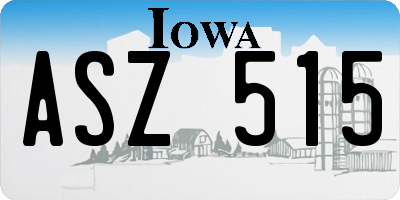 IA license plate ASZ515