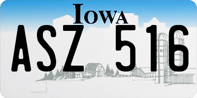 IA license plate ASZ516