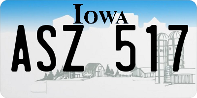 IA license plate ASZ517