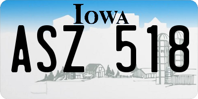 IA license plate ASZ518