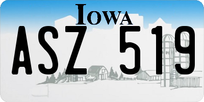 IA license plate ASZ519