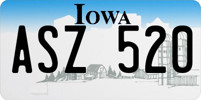 IA license plate ASZ520