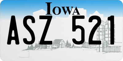 IA license plate ASZ521