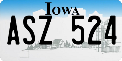 IA license plate ASZ524